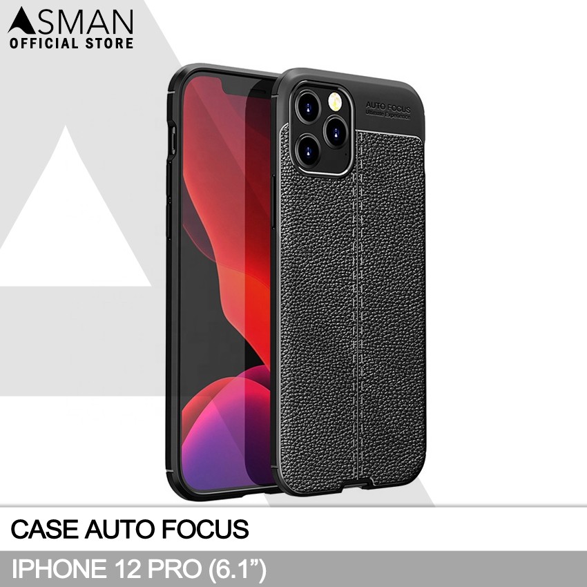 Auto Focus iPhone 12 Pro (6.1&quot;) | Softcase Premium - Hitam