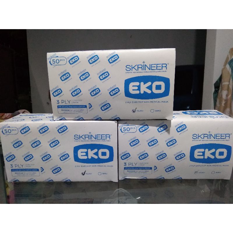 masker skrineer eko 3ply isi 50 Murah
