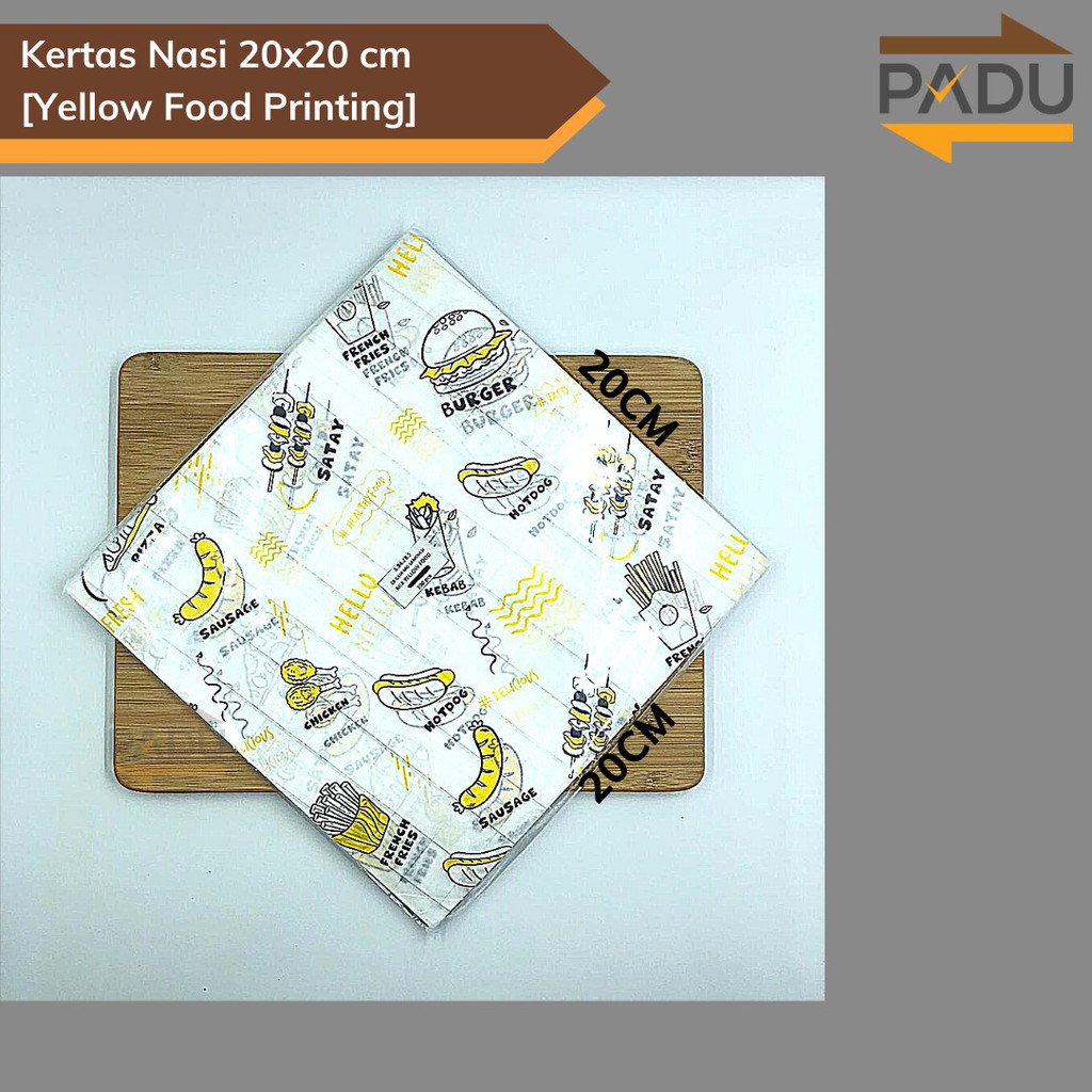 

[100 Pcs] Kertas Nasi Laminasi (20X20 cm) - Motif Printing - Anti Lengket