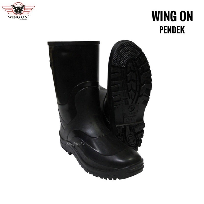 Sepatu Boots Wing On Black Pendek