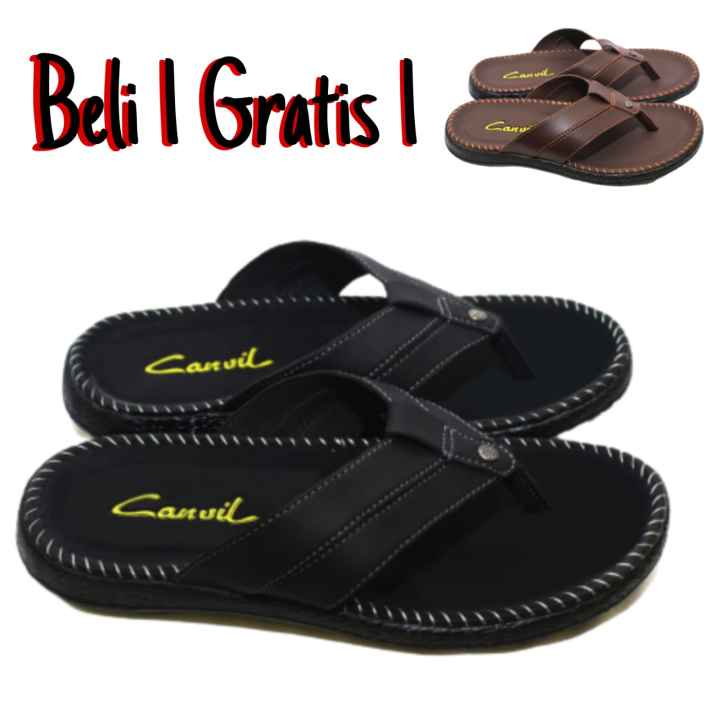 BELI 1 GRATIS 1 SANDAL KULIT PRIA / SANDAL JAPIT/ SANDAL PRIA - SANDAL KEKINIAN/SANDAL PRIA MURAH/SANDAL TERBARU PRIA MIX MAX STORE