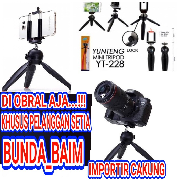 TRIPOD CAMERA YUNTENG MINI YT-228 / YT228 / TRIPOD SELFIE YT 228