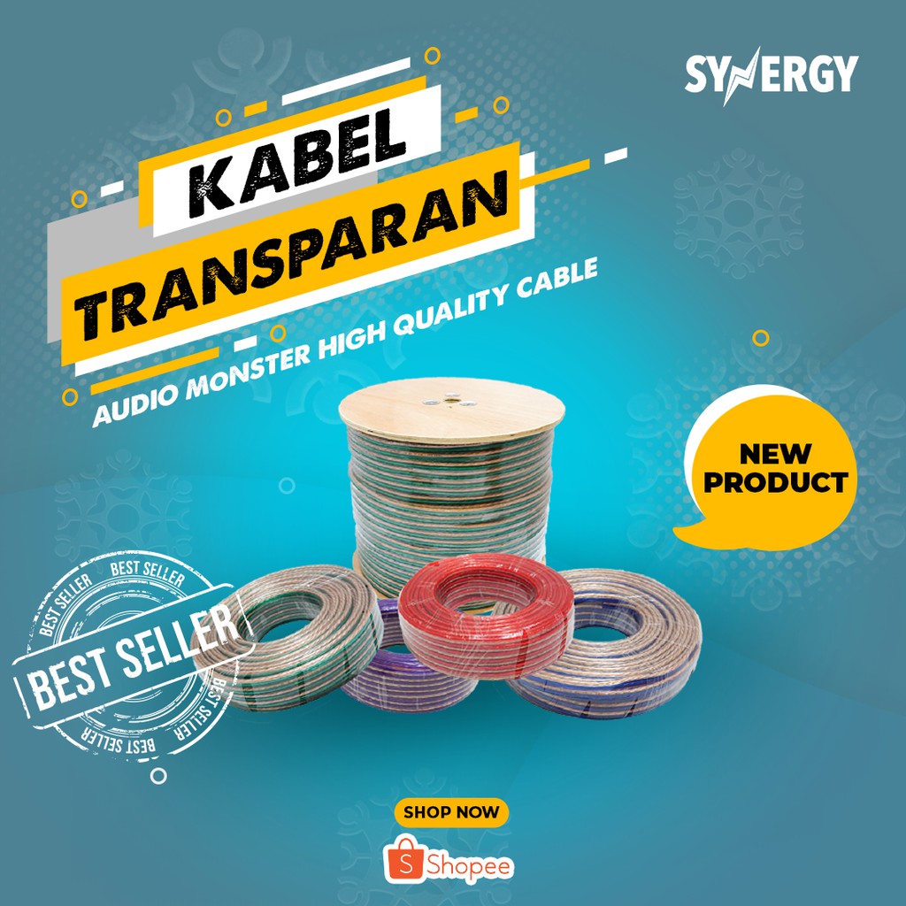 KABEL AUDIO / TRANSPARAN / MONSTER LISTRIK SERABUT SYNERGY BY SHIGEN