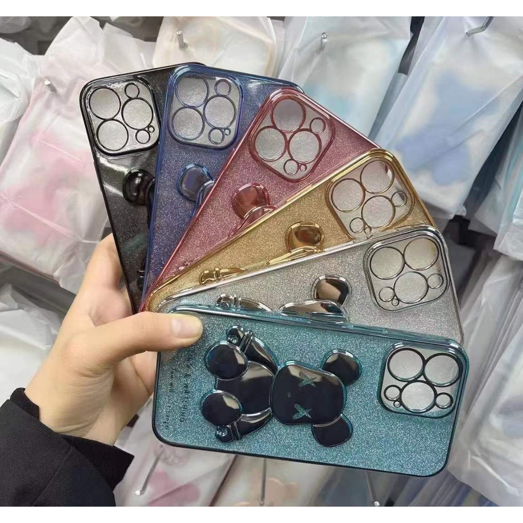 Casing Soft Case iphone 11 12 13 Pro MAX 6s XR XS MAX 6p 7 + 8Plus SE 2 XX Motif Beruang 6D
