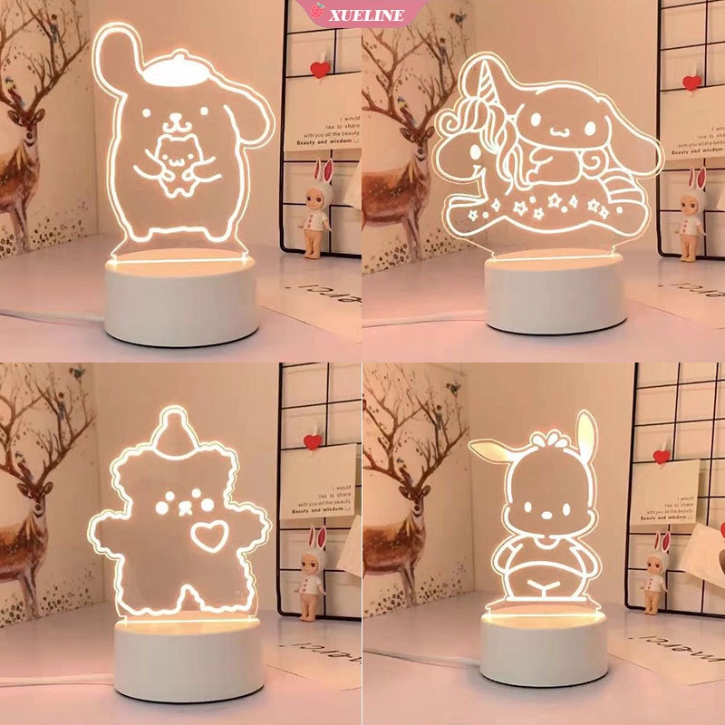 Lampu Neon Desain Anime Kitty Kuromi My Melody Untuk Hadiah Ulang Tahun