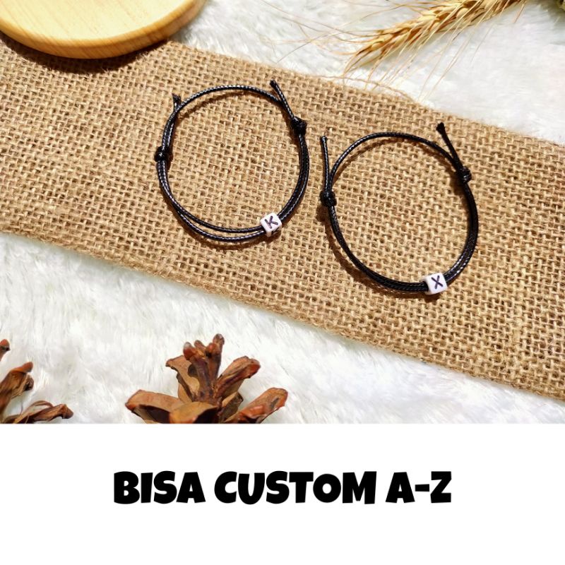 ASB - [1Pcs] Gelang Inisial Cube Vintage Putih | Bisa request huruf dari A-Z