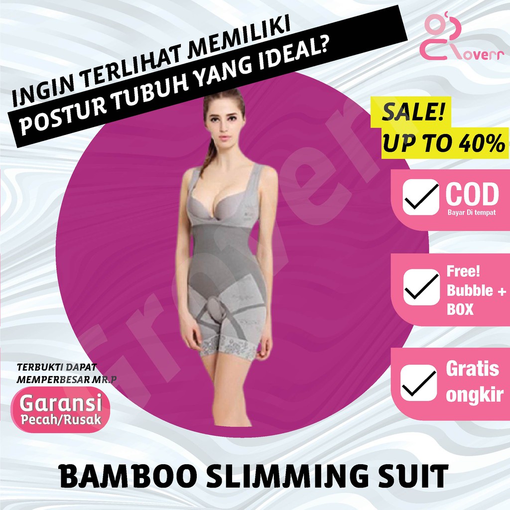 Korset Baju Body Shaper Pelangsing Badan Pembakar Lemak NATURAL BAMBOO Slimming Sliming Suit Wanita2