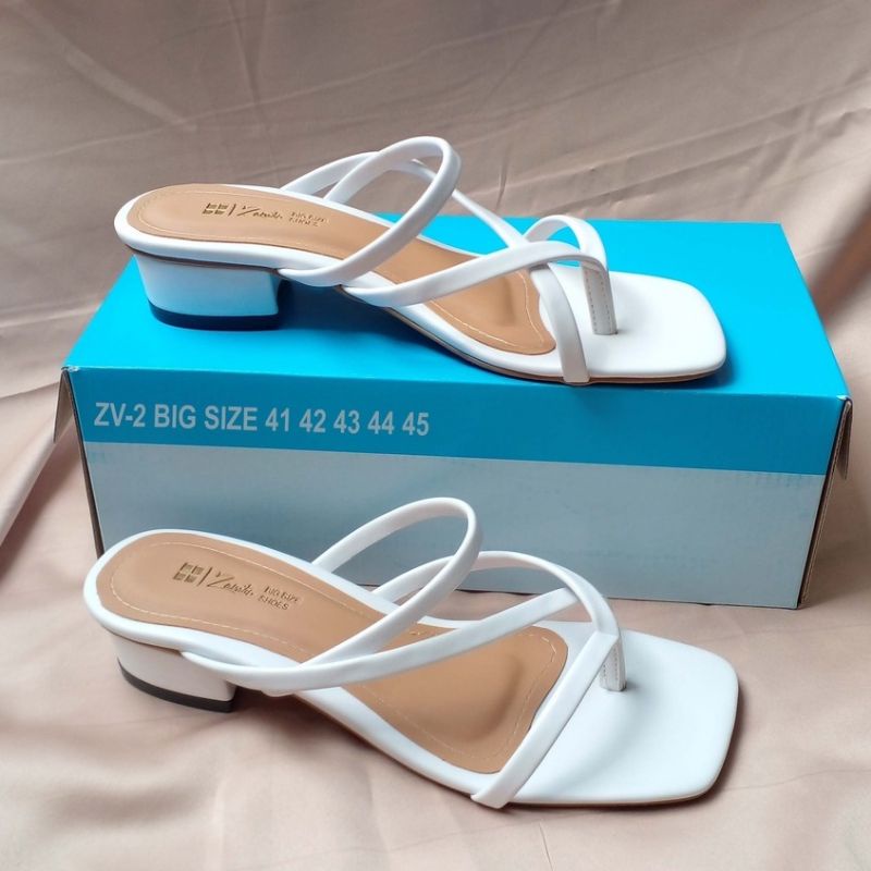 sandal wanitq tali Big size 41 - 45 sendal wanita heels pesta model hak