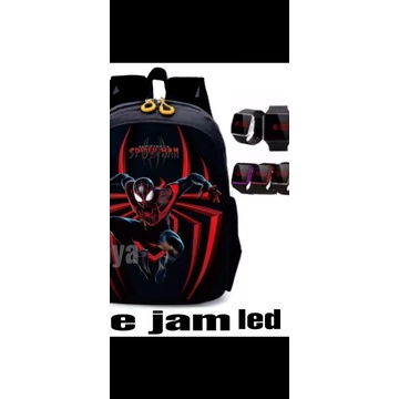 tas anak Spiderman - tas anak laki - ransel sekolah anak laki - tas anak cowok - tas sekolah anak laki (BONUS JAM LED)