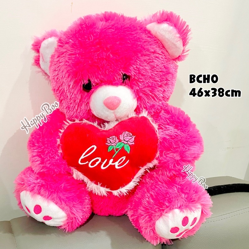 boneka beruang bear love medium large besar 46cm x 38cm bcho boneka teddy bear bulu lembut