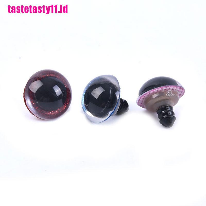 (TTID) 10pcs / Set Mainan Mata 3D 20MM Bahan Plastik Aksen Glitter Untuk Anak