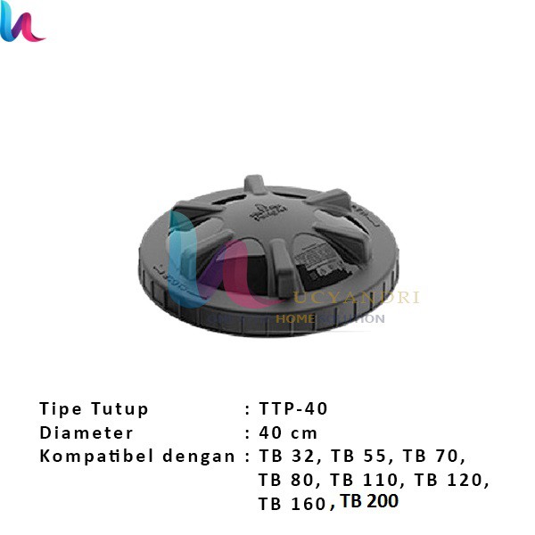 Tutup Tangki Air Penguin Plastik TTP-40 Penutup Tandon Toren TB