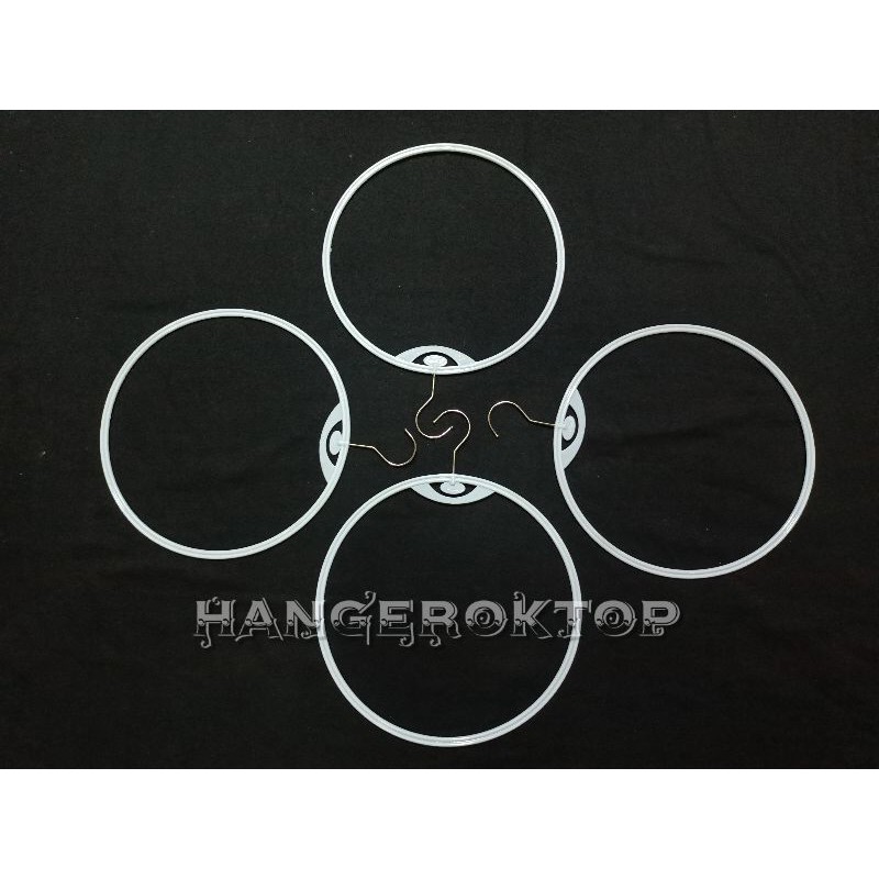 hanger CD bulat / hanger jilbab Khimar, bergo-(putih)(1lusin)