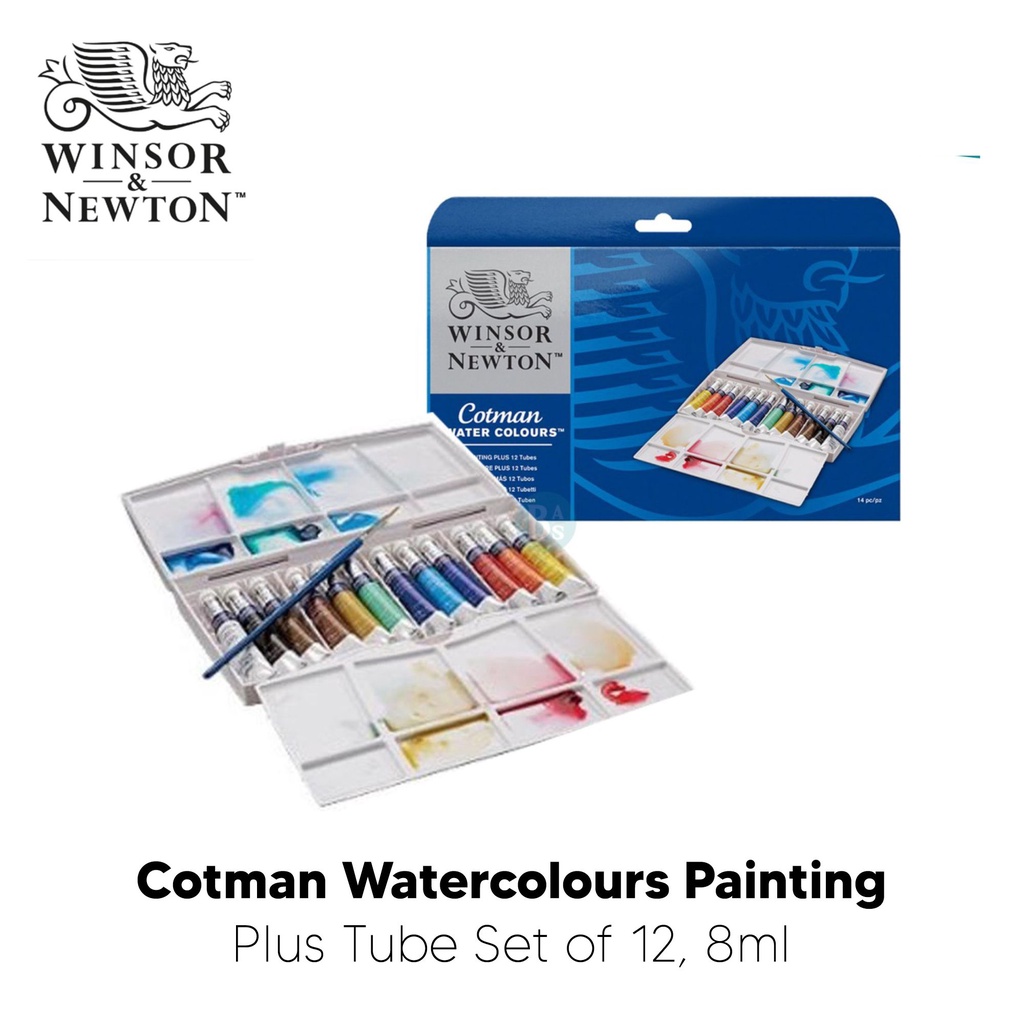

Cotman Watercolours Painting Plus Tube Set of 12, 8ml - Winsor & Newton