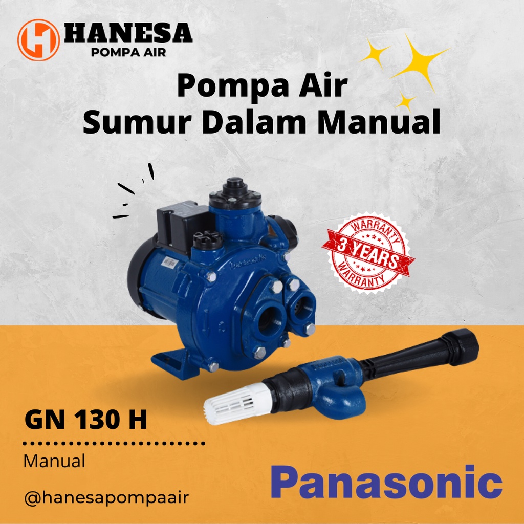 Pompa Air Panasonic GN 130 H Pompa Sumur Dalam Manual Non Automatic Jet Pump 125 watt