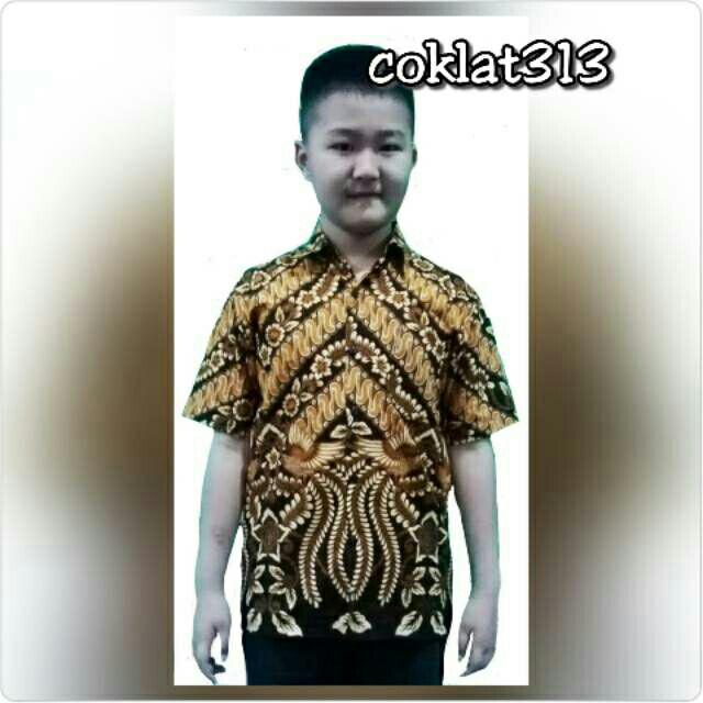 Kemeja Anak 313 Batik Hem Atasan Anak Laki-laki Seragam Pola Burung