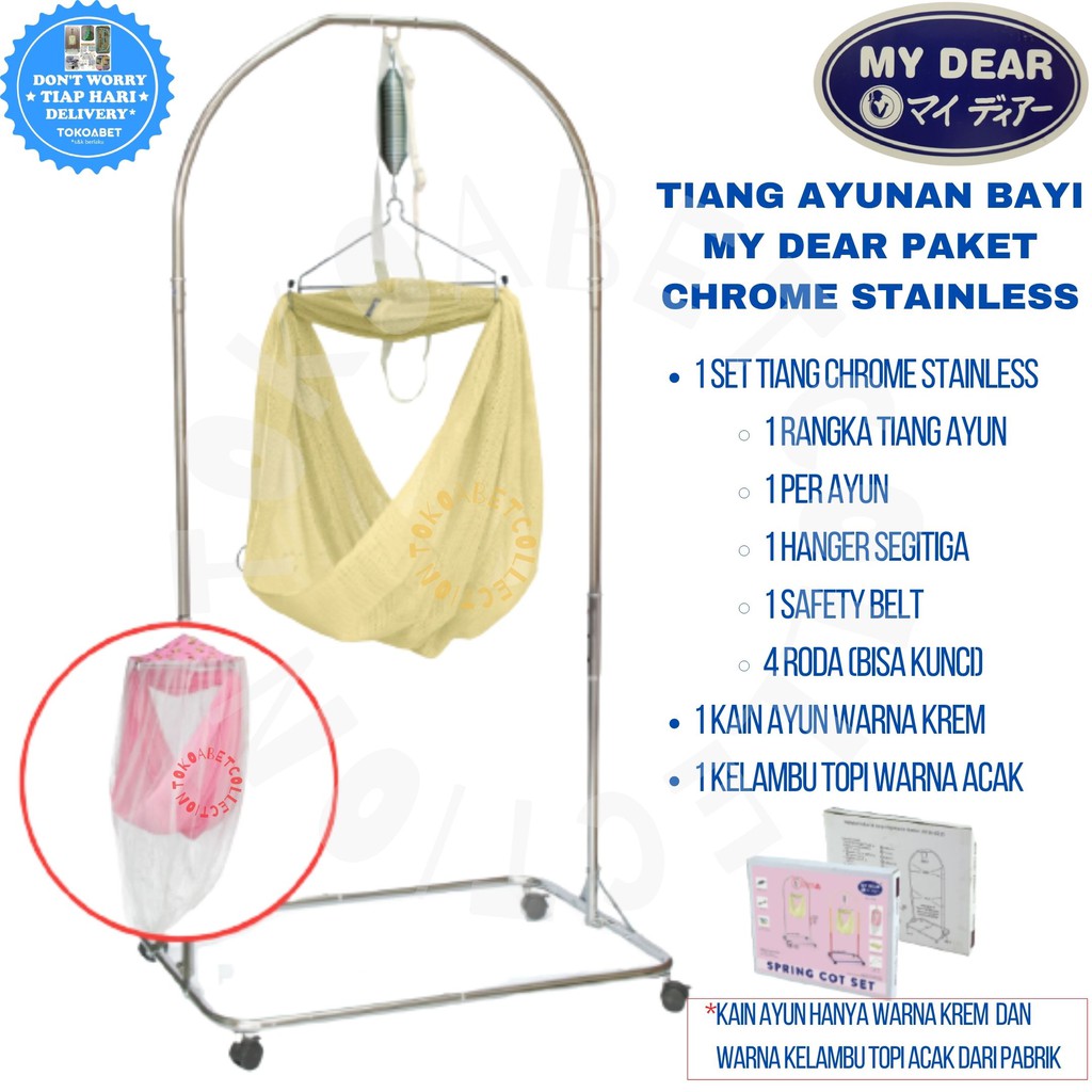 PAKET Ayunan Bayi Manual Portable MY DEAR dan Kain Kelambu Hanger Per TOKOABET