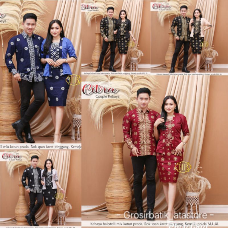 ORIGINAL COUPLE RNB PRADA TERBARU MOTIF SONGKET PALEMBANG | BAJU NATAL PASANGAN