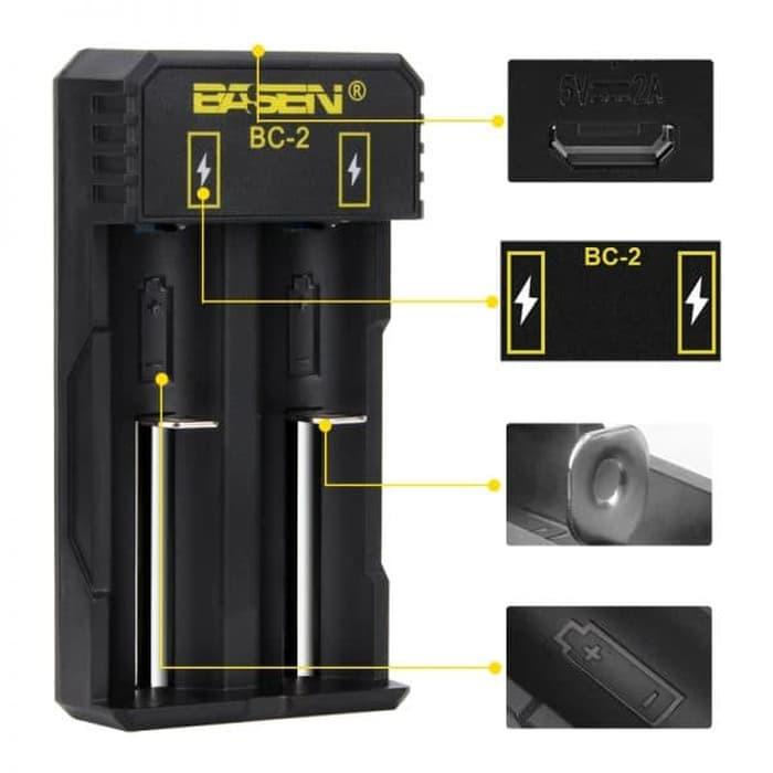 AUTHENTIC BASEN BC2 Fast Charging Universal Charger Battery Baterai