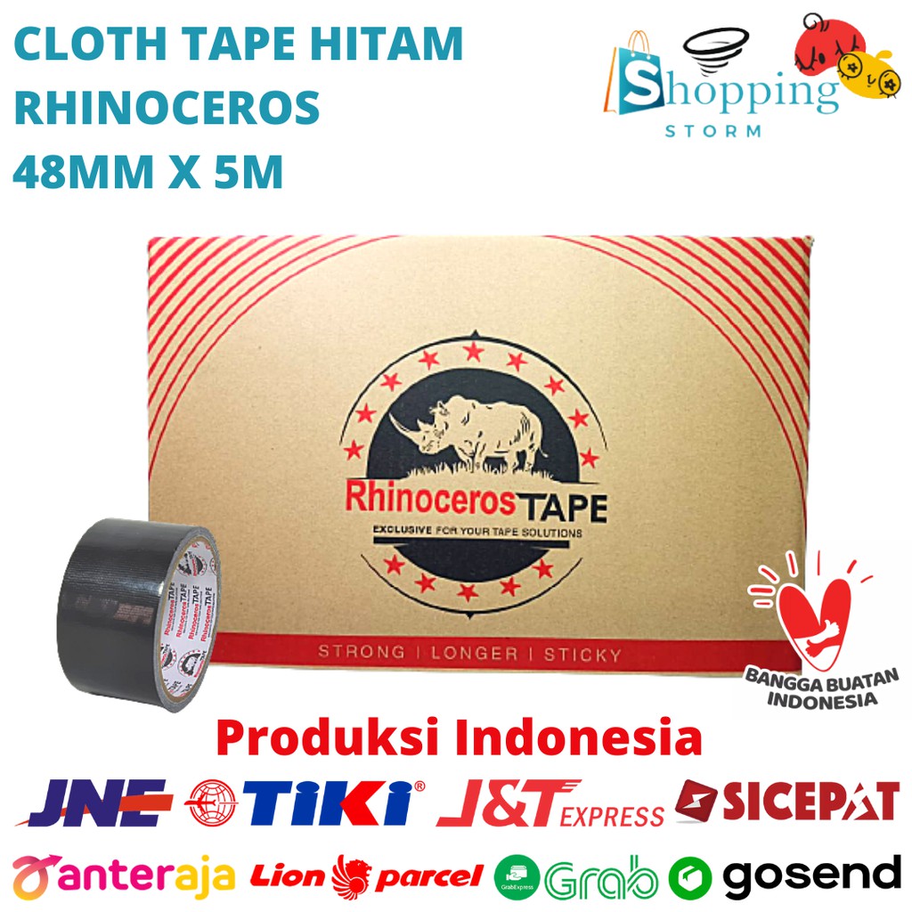 

Cloth Tape RHINOCEROS Tape Lakban Kain Lakban Jilid 48MMx5 METER @72Pcs/Dus