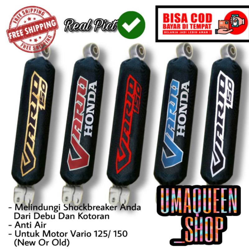 Cover sarung shock belakang vario 150 new variasi karbon old 125 110 2017 2022 Sarung shok sok beker