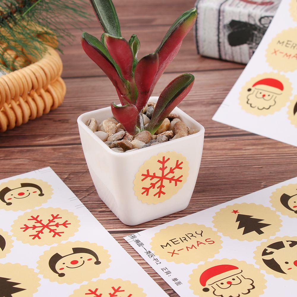 Stiker Segel Nanas Xmas Deer Snowflake Baking Seal Hadiah Diposting