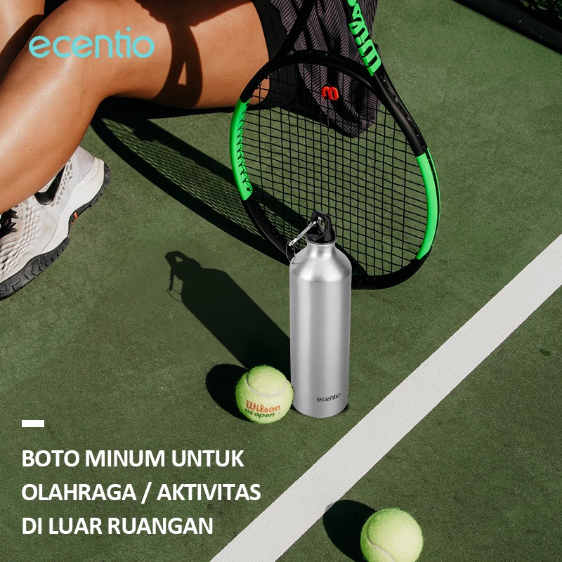 ecentio botol minum Olahraga Aluminium Tumbler Sports bottle minum Anti Bocor LeakProof Cap Gym Canteen Water Bottle