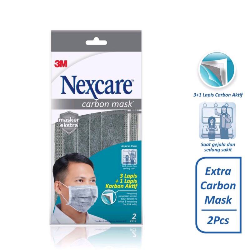 masker 3M asli nexcare carbon mask 4 play isi 2 pcs