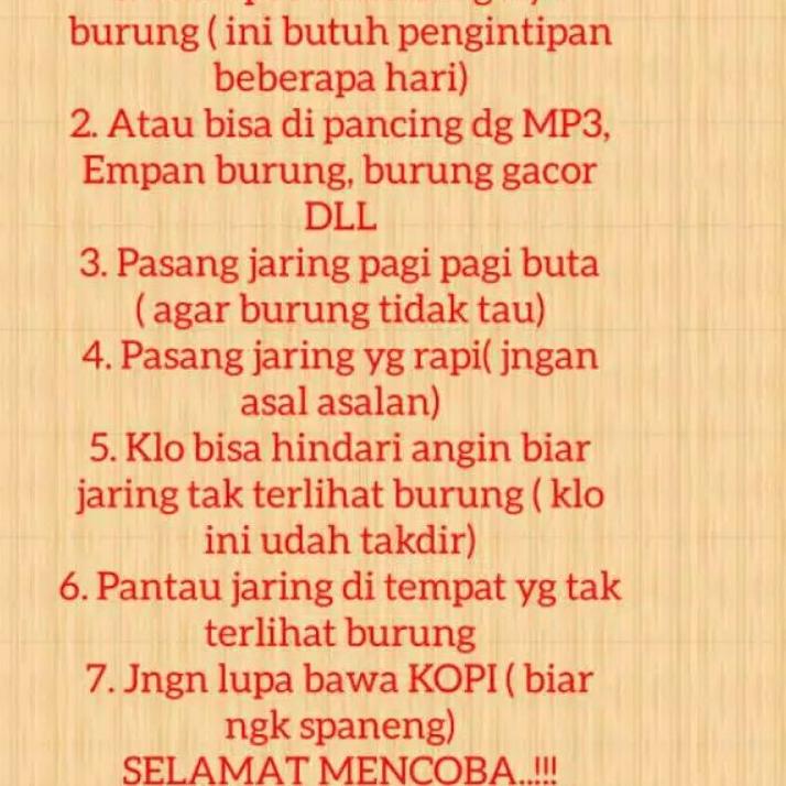 Barang Pilihan.. JARING BURUNG PERKUTUT JALA PERKUTUT LOKAL JARING PIKAT KUTUT JARING JEBAK PERKUTUT