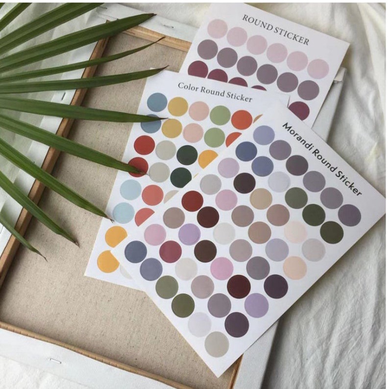

48 Sticker Dot Round Sticker Bulat Scrapbook Journaling Bujo Aesthetic