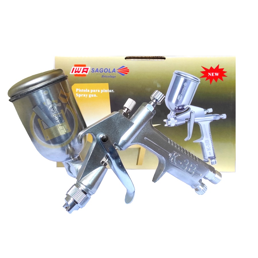 SAGOLA K3B K3 IWA Spray Gun Tabung Atas K3 K 3 / Alat Semprot Cat Sagola K3B Alat Semprot Cat kompresor alat pengecat