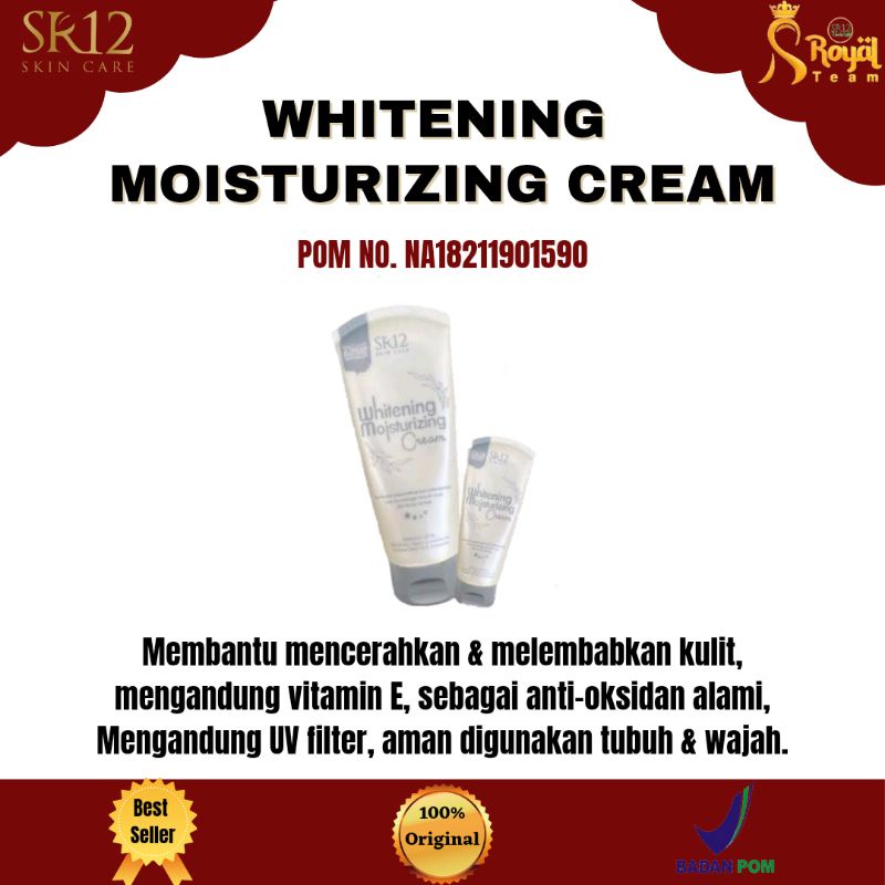 WHITENING MOISTURIZING CREAM SR12/ PEMUTIH BADAN / PEMUTIH WAJAH / BPOM /