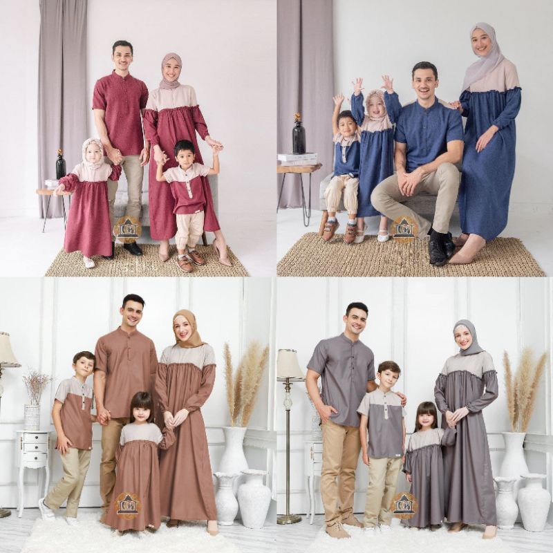Couple Muslim Keluarga || Couple Gamis Keluarga || Couple Lebaran Keluarga Murah