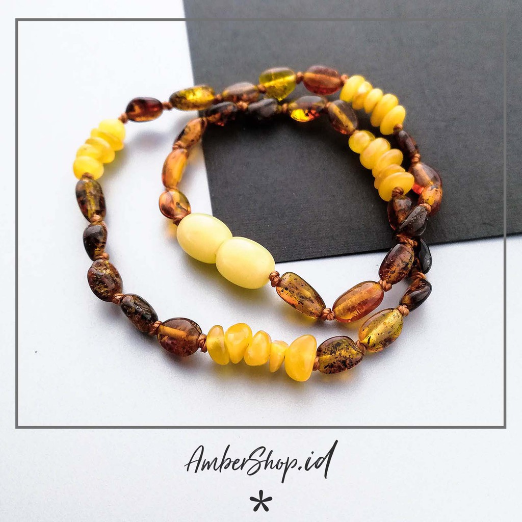 Kalung dan Gelang Amber pereda tumbuh gigi bayi - Amber Shop AS5 (FREE GIFT)