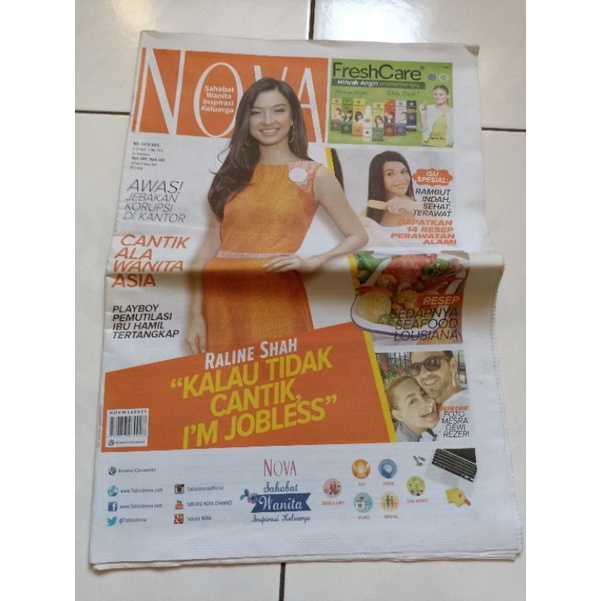 (PRELOVED) TABLOID NOVA COVER RALINE SHAH TAHUN 2016