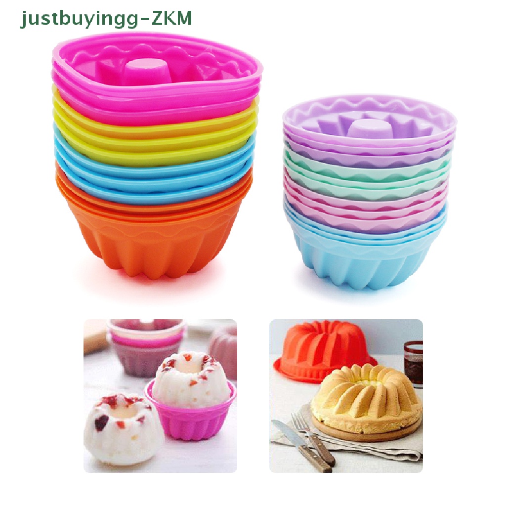 12 Pcs / set Cetakan Kue Muffin Cupcake Bentuk Labu Bahan Silikon Dapat Digunakan Kembali