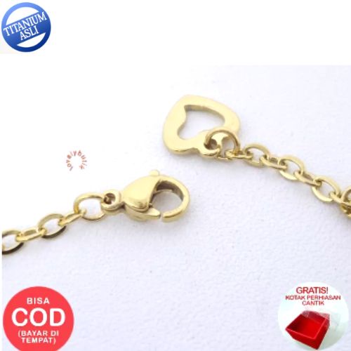 Lovelybutik - Gelang Tangan Wanita Titanium anti karat Gelang Tangan Bear Wanita Dewasa 18 Cm BONUS KOTAK PERHIASAN