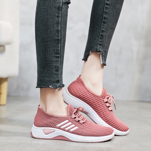 Sepatu Sneakers Olahraga wanita ~ sepatu kets cewek viral embos - Motif Bergaris Trending - A-8