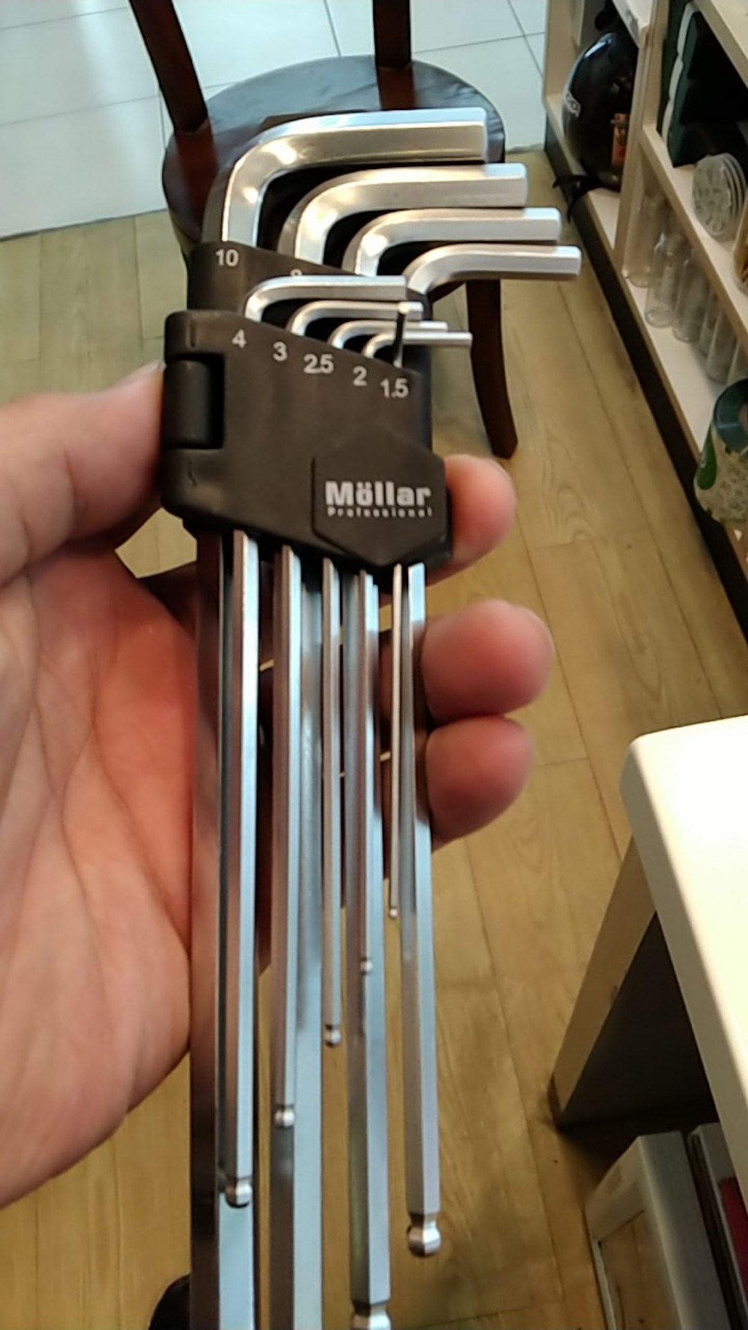 Kunci L Set Panjang 9 Pcs Mollar - Ball End Extra Long Hex Key