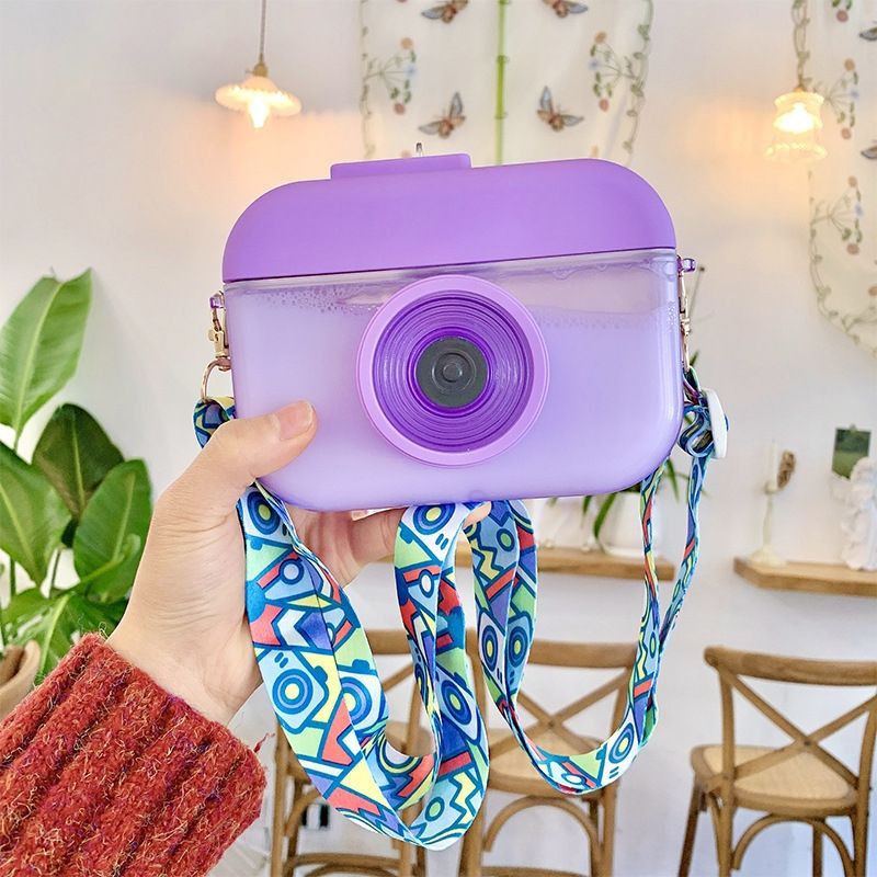 Camera Bottle | Botol Kamera Unik | Botol Minum Anak Free Sticker Karakter-Purple