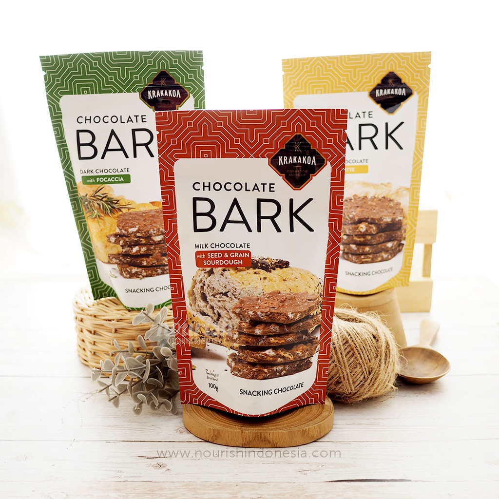 Krakakoa, Chocolate Bark, Dark Milk Chocolate with Baguette 100gr