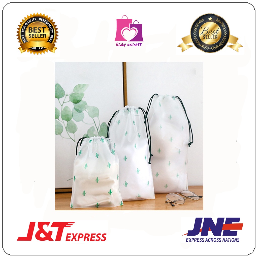 Rizkyonline88 travel organizer bag kosmetik anti air pouch import string