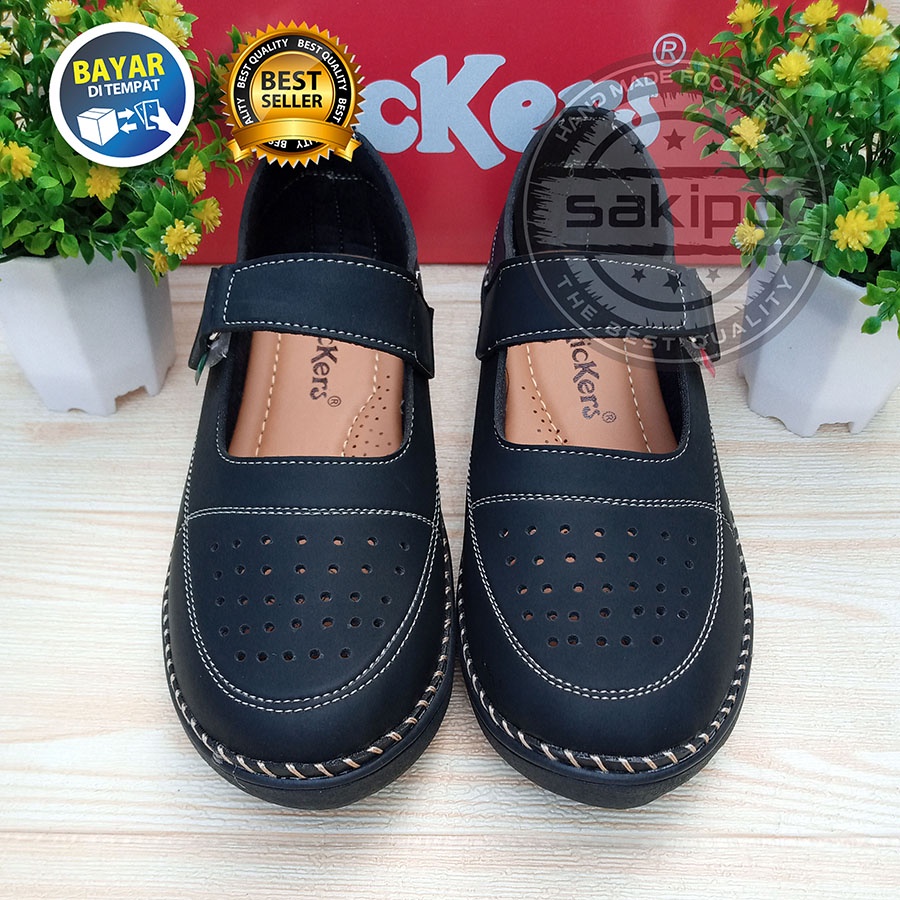 PROMO 12.12 BIRTHDAY SALE FLATSHOES WANITA DEWASA REMAJA LED KICKERS FULL HITAM KESET DI LANTAI TRENDI NYAMAN DIPAKAI TERMURAH TERBARU / SAKIPO