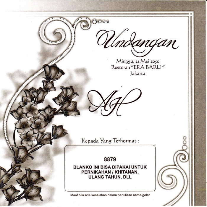 UNDANGAN BLANGKO ERBA 8879