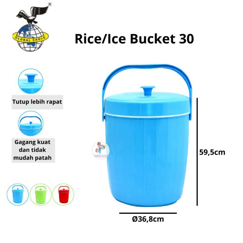 [ ⭐⭐⭐⭐⭐ ] Rice bucket royal  eagle 21/30/40lt termos nasi es  asli original food grade