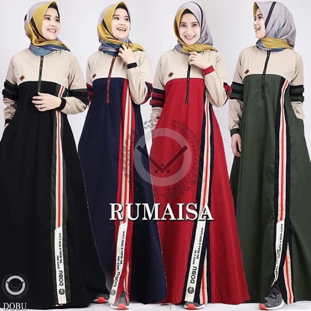 Dress Rumaisa by Dobu / Gamis Rumaisa Dobu Hitam