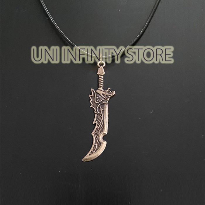 JWNE0428 Kalung Pedang Parang Golok Perunggu Unisex Pria Wanita Bronze Knife Sword Necklace