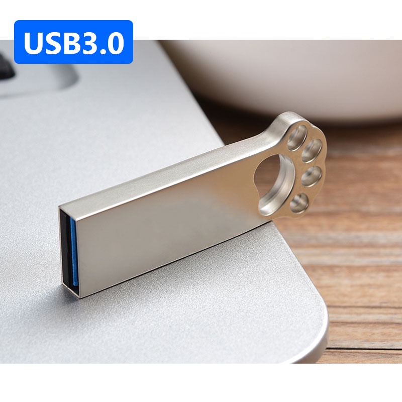 Flash Disk USB 2.0 1TB Bentuk Telapak Kaki Kucing Bahan Metal