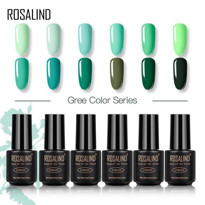 ROSALIND GREEN COLOR SERIES Gel Nail Polish UV LED / Kutek / Cat Kuku Bagus Murah