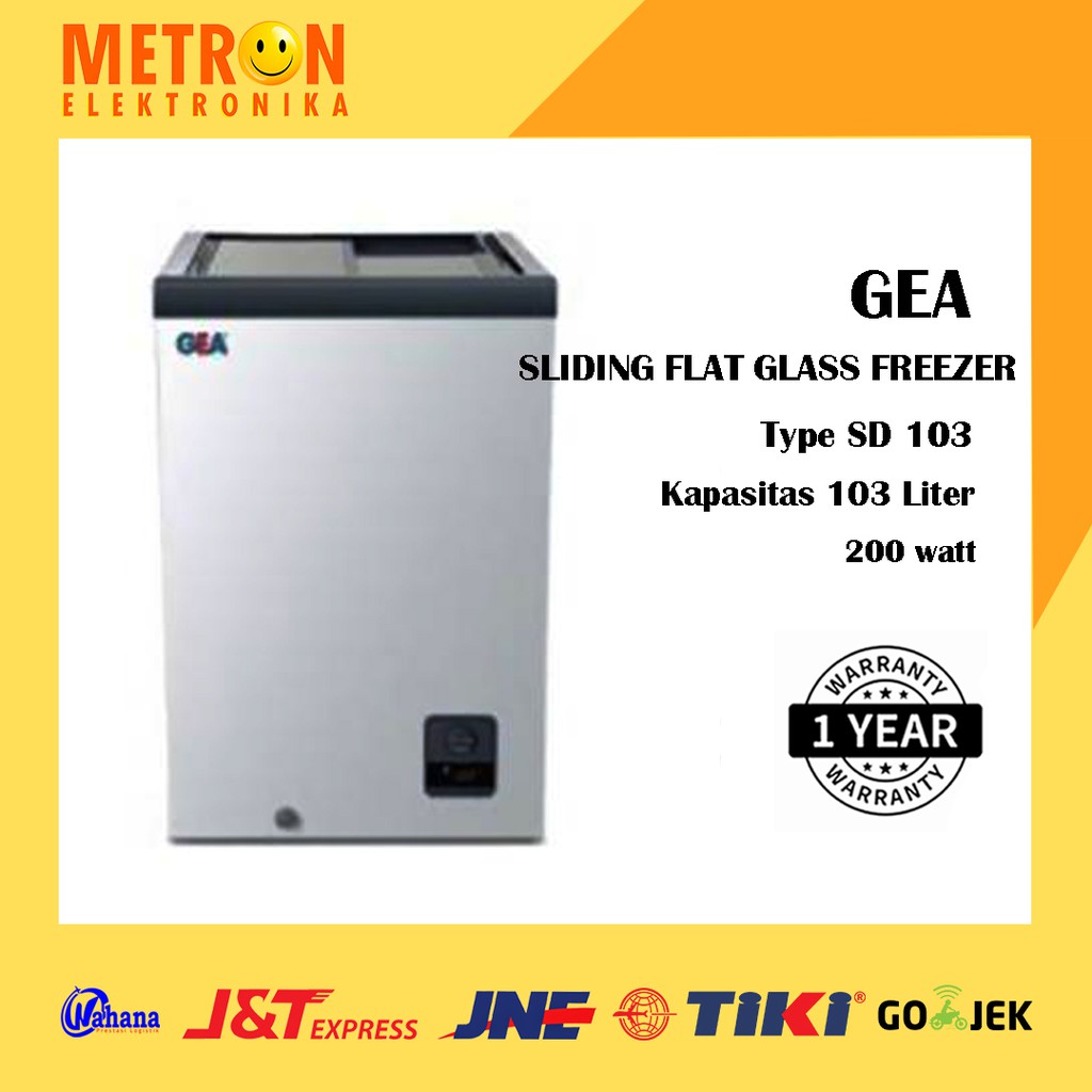 GEA SD 103 - SLIDING FLAT GLASS FREEZER 100 LITER / SD103